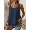 imageWomens Tank Tops Flowy Sleeveless Summer Boho Tank Top for Women Casual Crewneck Strap Lace Camisole ShirtsNavy Blue