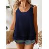 imageWomens Tank Tops Flowy Sleeveless Summer Boho Tank Top for Women Casual Crewneck Strap Lace Camisole ShirtsNavy Blue1