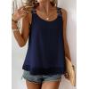 imageWomens Tank Tops Flowy Sleeveless Summer Boho Tank Top for Women Casual Crewneck Strap Lace Camisole ShirtsNavy Blue1