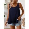 imageWomens Tank Tops Flowy Sleeveless Summer Boho Tank Top for Women Casual Crewneck Strap Lace Camisole ShirtsNavy Blue1