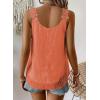 imageWomens Tank Tops Flowy Sleeveless Summer Boho Tank Top for Women Casual Crewneck Strap Lace Camisole ShirtsOrange