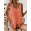 imageWomens Tank Tops Flowy Sleeveless Summer Boho Tank Top for Women Casual Crewneck Strap Lace Camisole ShirtsOrange