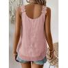 imageWomens Tank Tops Flowy Sleeveless Summer Boho Tank Top for Women Casual Crewneck Strap Lace Camisole ShirtsPink