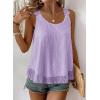 imageWomens Tank Tops Flowy Sleeveless Summer Boho Tank Top for Women Casual Crewneck Strap Lace Camisole ShirtsPurple