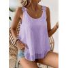 imageWomens Tank Tops Flowy Sleeveless Summer Boho Tank Top for Women Casual Crewneck Strap Lace Camisole ShirtsPurple