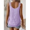 imageWomens Tank Tops Flowy Sleeveless Summer Boho Tank Top for Women Casual Crewneck Strap Lace Camisole ShirtsPurple