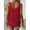 imageWomens Tank Tops Flowy Sleeveless Summer Boho Tank Top for Women Casual Crewneck Strap Lace Camisole ShirtsRed