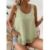 imageWomens Tank Tops Flowy Sleeveless Summer Boho Tank Top for Women Casual Crewneck Strap Lace Camisole ShirtsSage Green