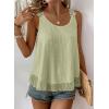 imageWomens Tank Tops Flowy Sleeveless Summer Boho Tank Top for Women Casual Crewneck Strap Lace Camisole ShirtsSage Green