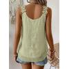 imageWomens Tank Tops Flowy Sleeveless Summer Boho Tank Top for Women Casual Crewneck Strap Lace Camisole ShirtsSage Green