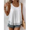 imageWomens Tank Tops Flowy Sleeveless Summer Boho Tank Top for Women Casual Crewneck Strap Lace Camisole ShirtsWhite