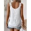 imageWomens Tank Tops Flowy Sleeveless Summer Boho Tank Top for Women Casual Crewneck Strap Lace Camisole ShirtsWhite