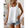 imageWomens Tank Tops Flowy Sleeveless Summer Boho Tank Top for Women Casual Crewneck Strap Lace Camisole ShirtsWhite