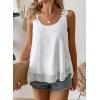 imageWomens Tank Tops Flowy Sleeveless Summer Boho Tank Top for Women Casual Crewneck Strap Lace Camisole ShirtsWhite