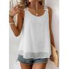imageWomens Tank Tops Flowy Sleeveless Summer Boho Tank Top for Women Casual Crewneck Strap Lace Camisole ShirtsWhite1