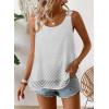 imageWomens Tank Tops Flowy Sleeveless Summer Boho Tank Top for Women Casual Crewneck Strap Lace Camisole ShirtsWhite1