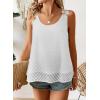 imageWomens Tank Tops Flowy Sleeveless Summer Boho Tank Top for Women Casual Crewneck Strap Lace Camisole ShirtsWhite1