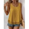 imageWomens Tank Tops Flowy Sleeveless Summer Boho Tank Top for Women Casual Crewneck Strap Lace Camisole ShirtsYellow