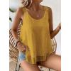 imageWomens Tank Tops Flowy Sleeveless Summer Boho Tank Top for Women Casual Crewneck Strap Lace Camisole ShirtsYellow