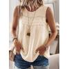 imageFalechay Womens Summer Tops Boho Shirts Crewneck Sleeveless Tank Tops Flowy Lace Hem Casual Blouses Clothing Trendy 2026Apricot