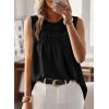imageFalechay Womens Summer Tops Boho Shirts Crewneck Sleeveless Tank Tops Flowy Lace Hem Casual Blouses Clothing Trendy 2026Black