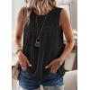 imageFalechay Womens Summer Tops Boho Shirts Crewneck Sleeveless Tank Tops Flowy Lace Hem Casual Blouses Clothing Trendy 2026Black
