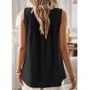 imageFalechay Womens Summer Tops Boho Shirts Crewneck Sleeveless Tank Tops Flowy Lace Hem Casual Blouses Clothing Trendy 2026Black
