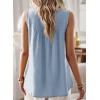 imageFalechay Womens Summer Tops Boho Shirts Crewneck Sleeveless Tank Tops Flowy Lace Hem Casual Blouses Clothing Trendy 2026Blue