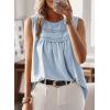 imageFalechay Womens Summer Tops Boho Shirts Crewneck Sleeveless Tank Tops Flowy Lace Hem Casual Blouses Clothing Trendy 2026Blue