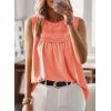 imageFalechay Womens Summer Tops Boho Shirts Crewneck Sleeveless Tank Tops Flowy Lace Hem Casual Blouses Clothing Trendy 2026Bright Orange