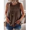imageFalechay Womens Summer Tops Boho Shirts Crewneck Sleeveless Tank Tops Flowy Lace Hem Casual Blouses Clothing Trendy 2026Brown