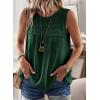 imageFalechay Womens Summer Tops Boho Shirts Crewneck Sleeveless Tank Tops Flowy Lace Hem Casual Blouses Clothing Trendy 2026Dark Green