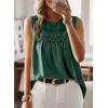 imageFalechay Womens Summer Tops Boho Shirts Crewneck Sleeveless Tank Tops Flowy Lace Hem Casual Blouses Clothing Trendy 2026Dark Green