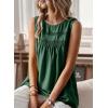 imageFalechay Womens Summer Tops Boho Shirts Crewneck Sleeveless Tank Tops Flowy Lace Hem Casual Blouses Clothing Trendy 2026Dark Green