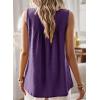 imageFalechay Womens Summer Tops Boho Shirts Crewneck Sleeveless Tank Tops Flowy Lace Hem Casual Blouses Clothing Trendy 2026Dark Purple