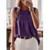imageFalechay Womens Summer Tops Boho Shirts Crewneck Sleeveless Tank Tops Flowy Lace Hem Casual Blouses Clothing Trendy 2026Dark Purple