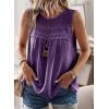 imageFalechay Womens Summer Tops Boho Shirts Crewneck Sleeveless Tank Tops Flowy Lace Hem Casual Blouses Clothing Trendy 2026Dark Purple