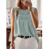imageFalechay Womens Summer Tops Boho Shirts Crewneck Sleeveless Tank Tops Flowy Lace Hem Casual Blouses Clothing Trendy 2026Graygreen