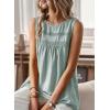 imageFalechay Womens Summer Tops Boho Shirts Crewneck Sleeveless Tank Tops Flowy Lace Hem Casual Blouses Clothing Trendy 2026Graygreen