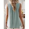 imageFalechay Womens Summer Tops Boho Shirts Crewneck Sleeveless Tank Tops Flowy Lace Hem Casual Blouses Clothing Trendy 2026Graygreen