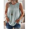 imageFalechay Womens Summer Tops Boho Shirts Crewneck Sleeveless Tank Tops Flowy Lace Hem Casual Blouses Clothing Trendy 2026Graygreen