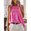 imageFalechay Womens Summer Tops Boho Shirts Crewneck Sleeveless Tank Tops Flowy Lace Hem Casual Blouses Clothing Trendy 2026Hot Pink