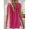 imageFalechay Womens Summer Tops Boho Shirts Crewneck Sleeveless Tank Tops Flowy Lace Hem Casual Blouses Clothing Trendy 2026Hot Pink