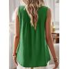 imageFalechay Womens Summer Tops Boho Shirts Crewneck Sleeveless Tank Tops Flowy Lace Hem Casual Blouses Clothing Trendy 2026Kelly Green