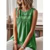 imageFalechay Womens Summer Tops Boho Shirts Crewneck Sleeveless Tank Tops Flowy Lace Hem Casual Blouses Clothing Trendy 2026Kelly Green