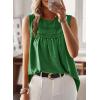 imageFalechay Womens Summer Tops Boho Shirts Crewneck Sleeveless Tank Tops Flowy Lace Hem Casual Blouses Clothing Trendy 2026Kelly Green