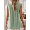 imageFalechay Womens Summer Tops Boho Shirts Crewneck Sleeveless Tank Tops Flowy Lace Hem Casual Blouses Clothing Trendy 2026Light Green