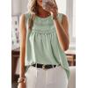 imageFalechay Womens Summer Tops Boho Shirts Crewneck Sleeveless Tank Tops Flowy Lace Hem Casual Blouses Clothing Trendy 2026Light Green