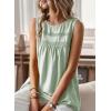 imageFalechay Womens Summer Tops Boho Shirts Crewneck Sleeveless Tank Tops Flowy Lace Hem Casual Blouses Clothing Trendy 2026Light Green