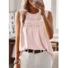 imageFalechay Womens Summer Tops Boho Shirts Crewneck Sleeveless Tank Tops Flowy Lace Hem Casual Blouses Clothing Trendy 2026Light Pink